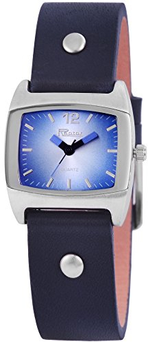 Raptor Rinah Damen-Uhr Echtleder Armbanduhr Dornschließe Analog Quarz RA10098 (blau)