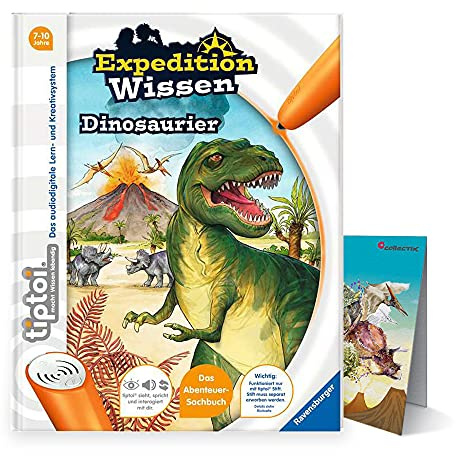 tiptoi Ravensburger Buch | Expedition Wissen: Dinosaurier + Dino-Poster mit Tyrannosaurus Rex; ab 7 Jahren, Geschenk Kinder-Buch