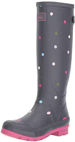 Joules Welly Print, Stivali Donna, Grey Multi Spot, 42 EU