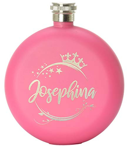 Flachmann Prinzessin Pink rund 125 ml mit Gravur Namen