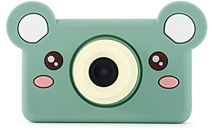 kiimento BPA-Free Silicone Kids Camera, Best Travel Buddy Mikayo The Bear Digital & Video Camcorder for Boys & Girls Ages 4+, 24MP Photo, 1080P Video, 32GB Memory Card, Birthday Gift (Model C)