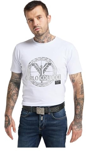 Carlo Colucci Echtledergürtel mit Krokoprägung Grau 105