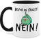 Tasse Tassen 325ml - Statement Sprüche - Bevor du fragst Nein - Geschenk Kollegen Lustig - 325 ml - Schwarz - vogeltasse spruchtasse sarkasmus nö kaffeebecher geschenke arbeitskollegen