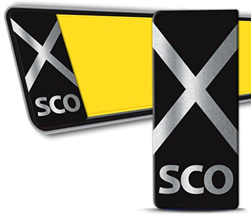 2 x Vinyl Scotland Badge Car Number Plate Self-Adhesive Stickers Scottish Flag UK Decals QV 12