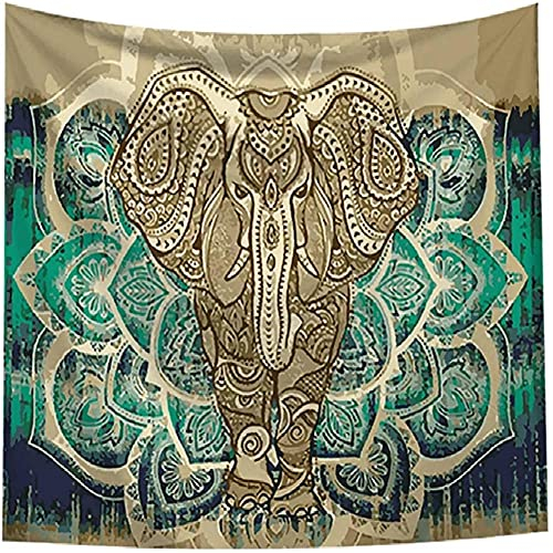 Wandteppich Wandbehang Tapisserie Psychedelic Grauer Elefant Mandala Wandtuch Tapestry Wandkunst Weiches Mikrofaser Stoff für Schlafzimmer Wohnzimmer Wohnheim Geschenk 230x270cm