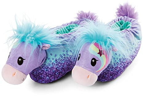 NICI Hausschuhe Pony Starjumper Gr. 34-37 (M) –Plüsch-Hauschuhe rutschfest – Warme Kuscheltier Hausschuhe für Jungen, Mädchen & Erwachsene – Tier-Schuhe mit Anti-Rutsch Sohle – Slippers