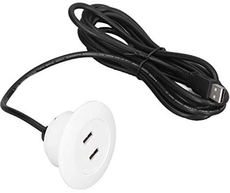 Pwshymi Sofa USB Charging Socket Flush Mount Installation Dual USB Charging Ports Socket Desktop Charger Station for Home Use(white) Furnitureanddecor