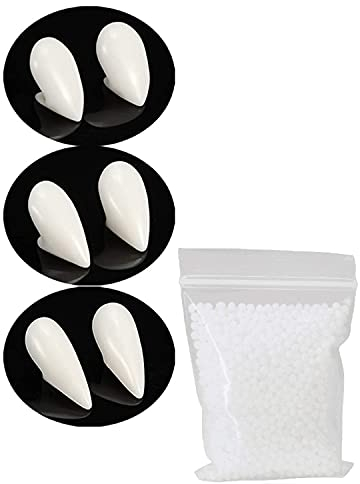 Vampirzähne, 3 Paar Halloween Vampire Falsche Zähne mit Zähnen Pellets Kleber für Cosplay Party Requisiten Halloween Party Zähne,13/15/17 mm.