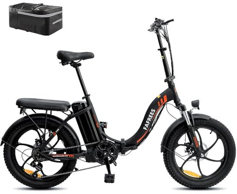 Fafrees Electric Bike, 20 Folding Electric Bikes for Adults, 36V 16Ah/576Wh Removable Battery Ebike 90KM Mileage Pedal Assist, 3.0 Fat Tire Electric Bike for Man Women, UK Legal F20 Upgrade Black