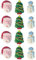 Edible Christmas Cake Cupcake Decorations Santa, Tree, Snowman x12 (B)