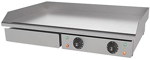 RUYICZB Catering Barbecue Elettrico Griglia Elettrica Senza Fumo Anti-Aderente Piastra Elettrica per Cucinare, Bistecchiera Elettrica in Acciaio Inox, per Casa Camping E Ristorante, 4400W
