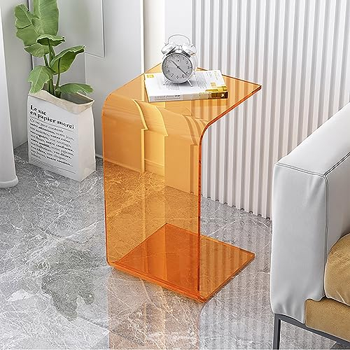 Yqyc U-förmiger Acryl Beistelltisch, Mehrzweck Acryl Coutstische, Schreibtisch, Laptop Betttisch Für Kleine Räume, Wohnzimmer, Schlafzimmer, Balkon Und Büro (Color : Orange, Size : 30x30x60cm)