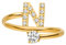 Purelei® Anello con lettere – Anello da donna in acciaio inox durevole – Anelli impermeabili – Anelli regolabili dalla taglia 50 alla 60 – Gioielli alla moda per il tuo look personalizzato, Gemma,