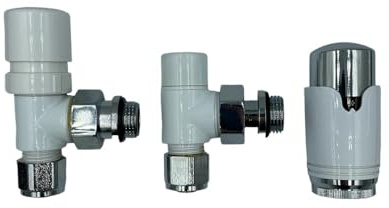 Weiße Thermostatventile 1/2 x 16 mm Zoll für Heizkörper – präzise Steuerung komplett mit mehrschichtigen Adaptern und Thermostatkopf, Eleganz und Effizienz der Einrichtung