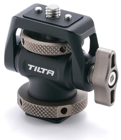 TILTA Kamera Monitorhalterung mit 1/4-20 mit kaltem Schuh (männlich), 360° drehbar und 175° neigbar, maximale Nutzlast 2kg TA-AMB4-B