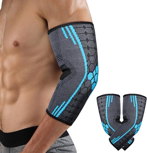 Ellenbogenbandage Tennisarm für Herren Damen Kompression Ellenbogen Bandagen Kraftsport Ellenbogen Armbandage Rutschfest Tennisarm Bandage Ellbogenstütze Ellenbogenschoner für Arthritis,Golferarm-S