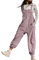 BRONG Donna Salopette Gamba Larga Tuta Regolabile Cinghie Regolabili Pantaloni Tasca con Zip Salopette Vestibilità Ampia a Sacchetto Lunga Tuta Rosa L