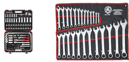 Gedore Red Steckschlüsselsatz, 172-teilig, Mit Umschaltknarre, Ratschen, Steckschlüssel und Bitsatz & BGS Diy 1198 | Maul-Ringschlüssel-Satz | 25-tlg. | SW 6-32 mm