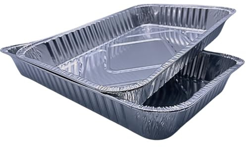 LIFE PLANET 50 Vaschette Alluminio 8 Porzioni, Contenitori usa e getta per asporto, Vaschette per alimenti monouso resistenti, Vaschette per forno resistenti alle alte temperature