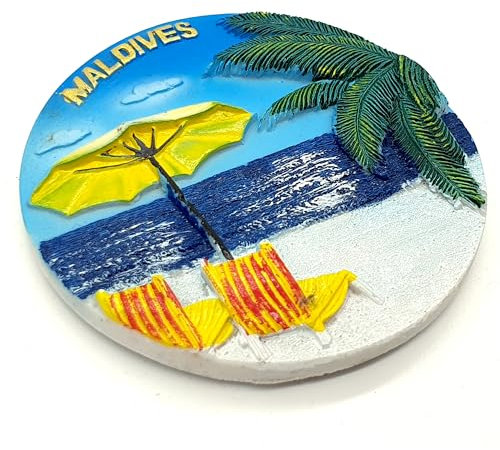 Maldives Fridge Magnet, 3D Magnet Travel Sticker Souvenirs, Global Landmarks, Must-Have Featuring Iconic Cities like Dubai, London, Paris, and More (Maldives)