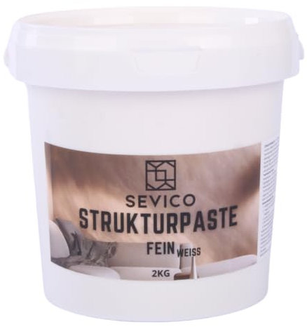 Strukturpaste Weiß 2 kg – Glatt Spachtelmasse für Acrylmalerei, kreative Texturen und einzigartige Oberflächen für Künstler Spachtelmasse SEVICO