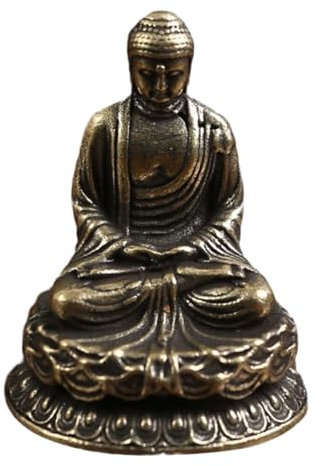 Cabilock Statua Di Buddha Seduto Di Loto Statuetta Di Buddha Per La Decorazione Domestica Scultura Di Buddha in Ottone