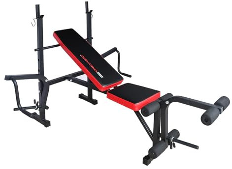 Train Hard® klappbare Hantelbank mit Gusseisen Gewichten,mit Butterfly und Beincurler,Inkl. 34/48/60kg Hanteln Set (A:Hantelbank)