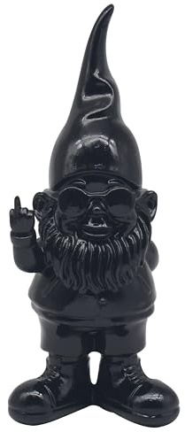 Lesser & Pavey Gnomes Home Decor Figurines & Ornaments For Home & Office | Decorative Home Accessories Statues For Indoor & Outdoor | Lovely Gifts for Women & Men Swearing Black 27 Cm