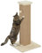 PawHut Cat Scratching Post for Indoor Cats, 81cm Cat Scratcher, Vertical Full Scratcher with Natural Jute Rope, Hanging Ball and Soft Plush, Beige