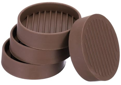 PATIKIL 4 Paquets 2,3 Pouces Tampons en Caoutchouc pour Meubles Marron | Sous-Verres Antidérapants Ronds Anti-Dérapant Protecteurs de Sol pour Pieds de Meubles pour Lit Canapé Arrêts