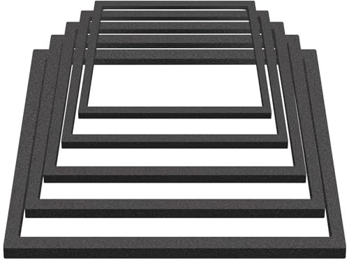 Apausvcm 5 Pcs Aquarium Floating Plant Rings Set, Floating Aquarium Plant Corral 5 Sizes Square Fish Feeding Rings Fish Tank Aquariums Accessories for Keeping Float Plants in Place (Black)
