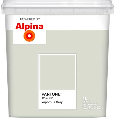 Alpina PANTONE Vaporous Gray – Wandfarbe im PANTONE-Farbton – 5 Liter