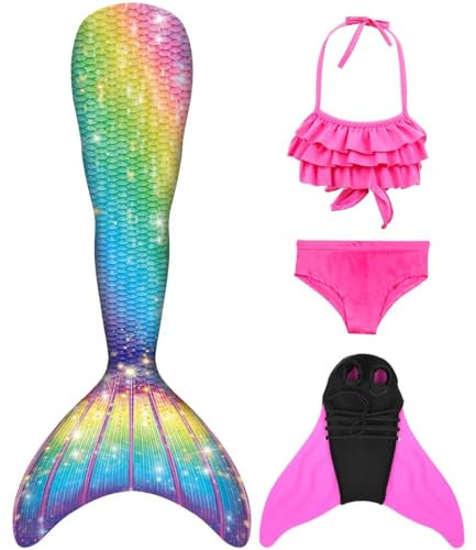 shepretty Fisch Tail Mädchen Fisch zum Monoflosse mit Bikini Sommer Cosplay 2025,xiaofenJCKA09+WJF48-D-140