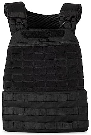 5.11 - Gilet Tactique Porte Plaque - Grande Amplitude - Matériaux Légers - Poignée d’Extraction - Nylon
