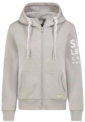 Sublevel Damen Kapuzenjacke mit Reißverschluss und Seitentaschen, Farben:Beige-2, Größe:S