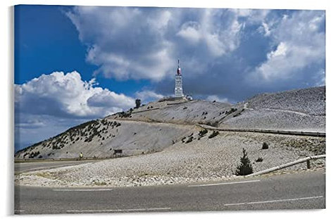 HSYIFF Bilder Wohnzimmer Modern Senza Cornice 40 * 60cm Mont Ventoux Montagne e nuvole Tela Wall Art Soggiorno Poster Camera da letto Decorazione Pittura