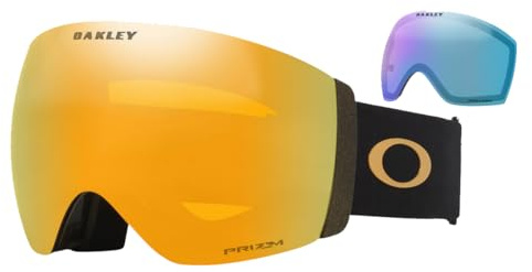 Oakley Flight Deck PRO M Skibrille Metallic Black Gold/Prizm 24K & Prizm Iced OSwitchlock & 7% mehr Sichtfeld. Für maximale Performance & nachhaltiges Design.