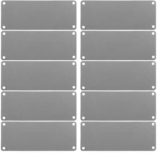 Gatuida 10 Stücke Edelstahl Türschilder Blanko, Metallschilder zum Gravieren & Selbst Gestalten, Namensschild mit Loch für Büro Wand Hotel, Typenschild Silber für Lasergravur DIY Rohling 10x4cm