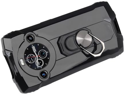 Tnviud Tasche Hülle Soft Silikon Case Für Unihertz Tank 3 6.79 Handyhülle Handy Tasche Schutzhülle Cover Schale Bumper Ring Holder Stand Etui Black