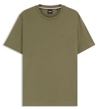 BOSS Herren Thompson 01 T-Shirt aus Baumwoll-Jersey mit Logo-Detail Grün XXXL