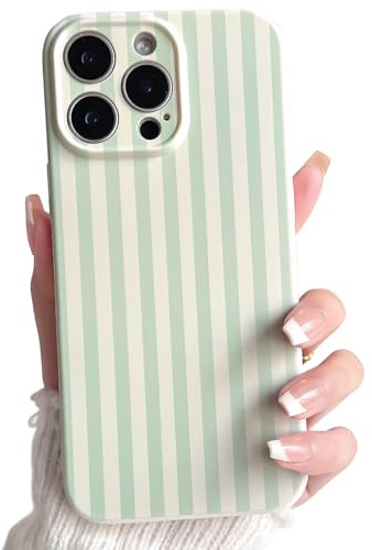 Lovmooful for iPhone 12 Pro Max Case Cute Color Striped Design-Green | Cute Color Striped with Aesthetics Design,for Girls Women Girly,Soft TPU Case,Shockproof Protective