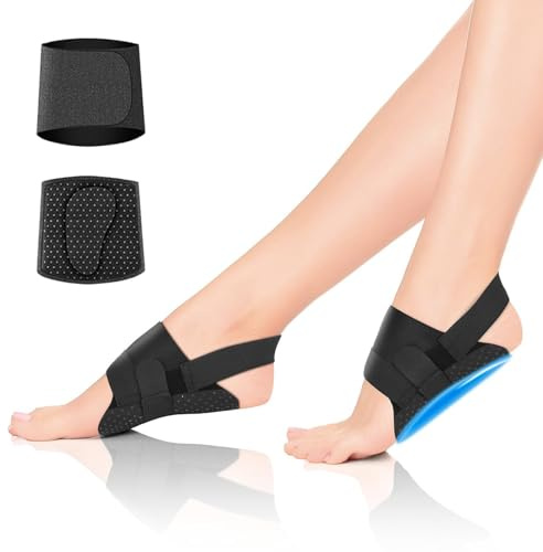 flintronic Arch Support Braces for Women Men,1 Pair Plantar Fasciitis Braces Sleeves, Adjustable Arch Support Bands for Feet, for High & Fallen Arch, Feet Pain Relief, Flat Feet, Unisex