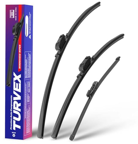 Wiper Blades for Volkswagen VW POLO MK4 Facelift Hatchback 2005.7-2009.8 | Front Window Wiper and Rear Wiper Set, 21 19 13 Windscreen Wipers Blade Set - Quiet & Easy Installation (2+1)