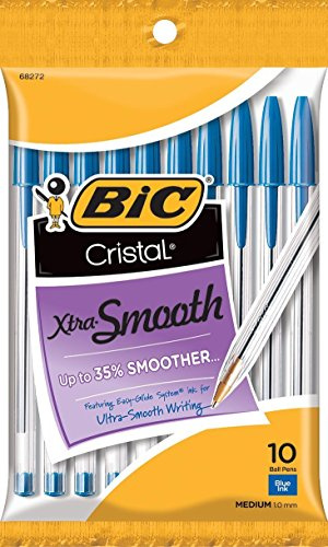 Bic Cristal Xtra Smooth Pens 10/Pkg-Blue
