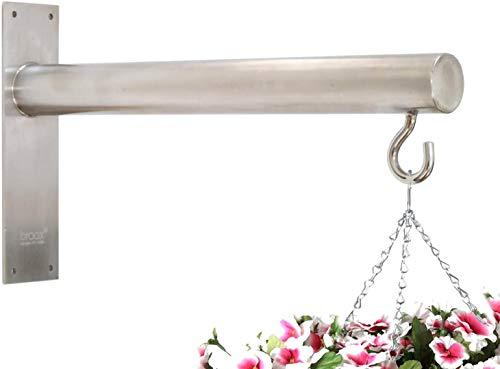 Braax Cylinder - Hanging Basket Bracket Outdoor Indoor for Planters, Bird Feeders, Solar Lights, Wind Chimes, Lanterns : Stainless Steel Heavy Duty