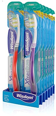 12x Wisdom Xtra Clean Manual Toothbrush Firm Bristles Teeth Cleaning Dental