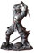 Bronzefigur, poliert, Samurai mit Schwert