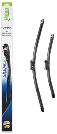 Valeo Silencio 2x Wischerblätter VF338 - Vorne - 550 mm / 380 mm | Set mit 2 Flachbalkenwischern, Originalersatz, 574338