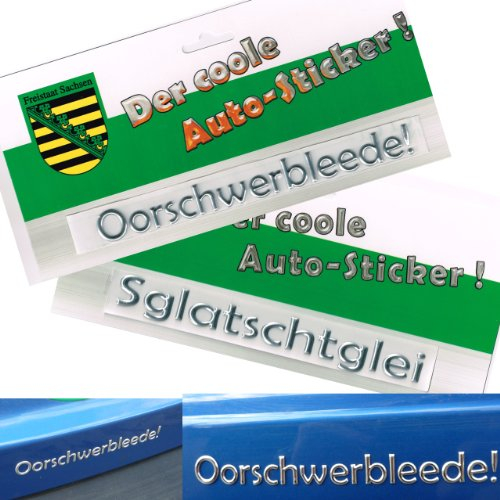 Sachsen Artikel Auto Aufkleber Sglatschtglei Schriftzug Silber