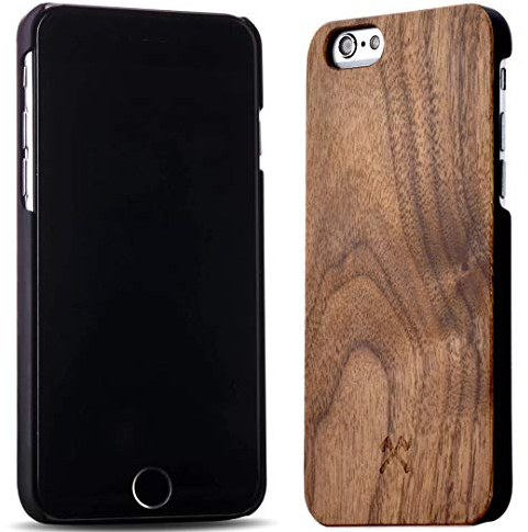 Woodcessories - Hülle kompatibel mit iPhone 6/ 6s aus Echtholz - EcoCase Classic (Walnuss/Schwarz)